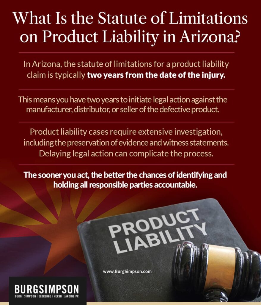 What is the statute of limitations on product liability in Arizona? | Burg Simpson