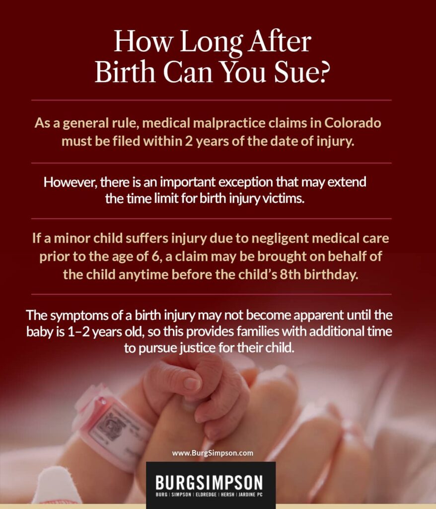 How long after birth can you sue? | Burg Simpson